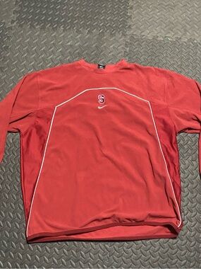 Nike Red Crewneck Sweatshirt with Contrast Piping